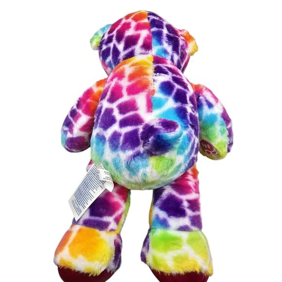Build A Bear Rainbow Cheetah Plush Leopard Lisa Frank Colors 17” - Picture 2 of 3